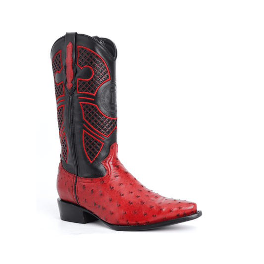 Bota Sinaloa en Piel de Avestruz Rojo BH203