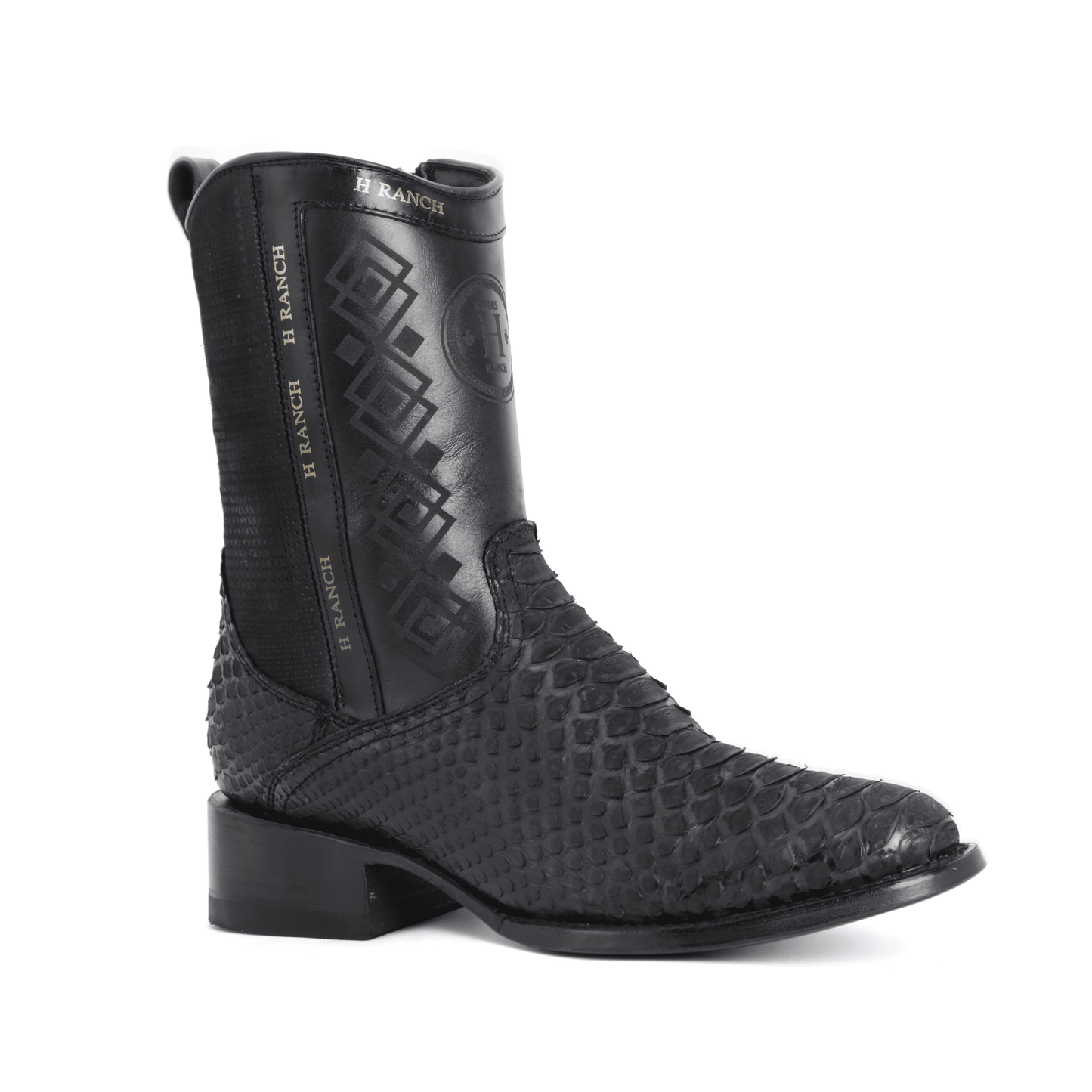 Botín Franchesco en Piel de Python Negro BH105