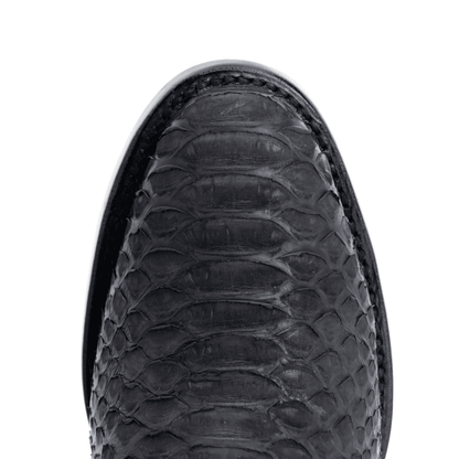 Botín Franchesco en Piel de Python Negro BH105