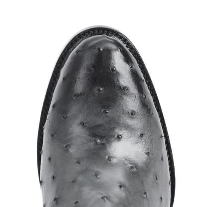 Botín Franchesco en Piel de Avestruz Gris BH109