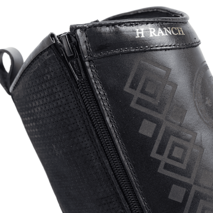 Botín Franchesco en Piel de Python Negro BH105