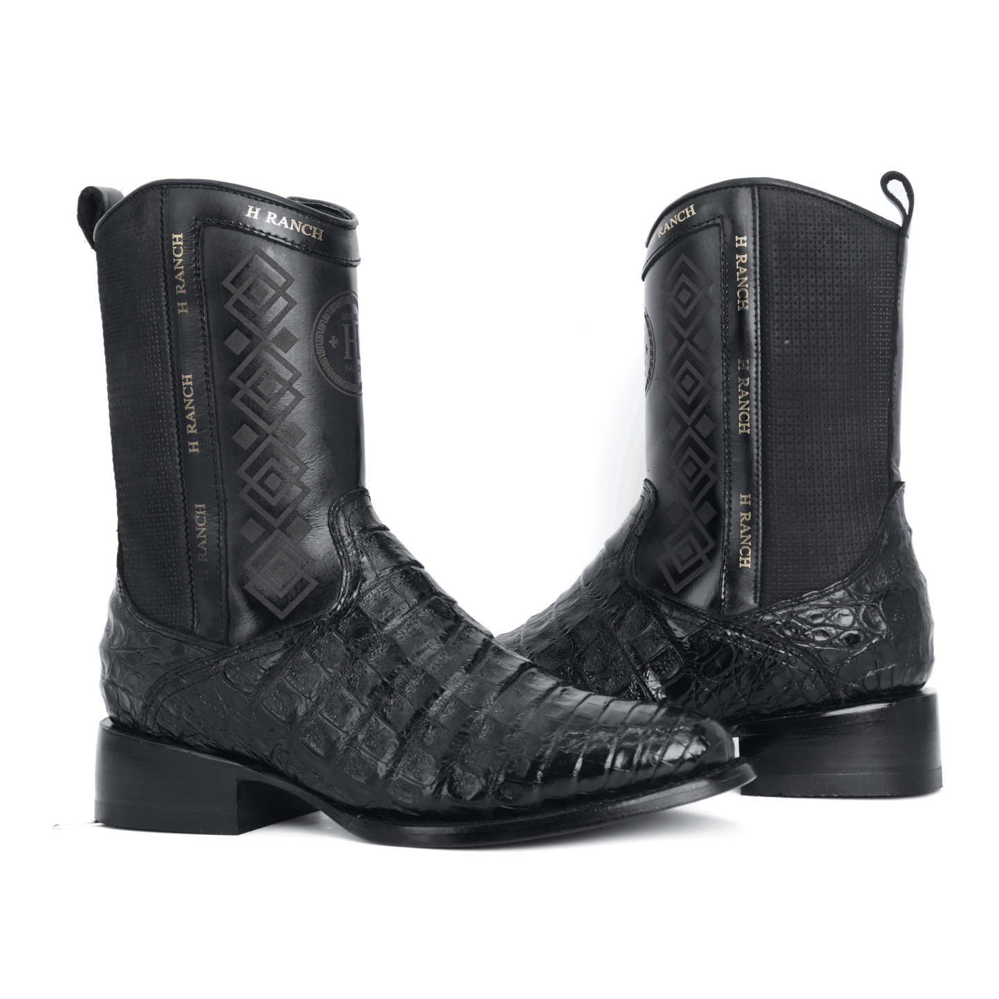 Botín Franchesco en Piel de Caimán Negro BH103