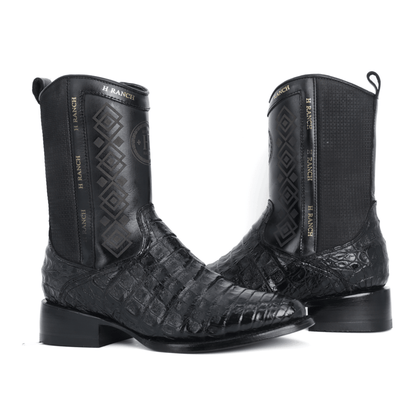 Botín Franchesco en Piel de Caimán Negro BH103